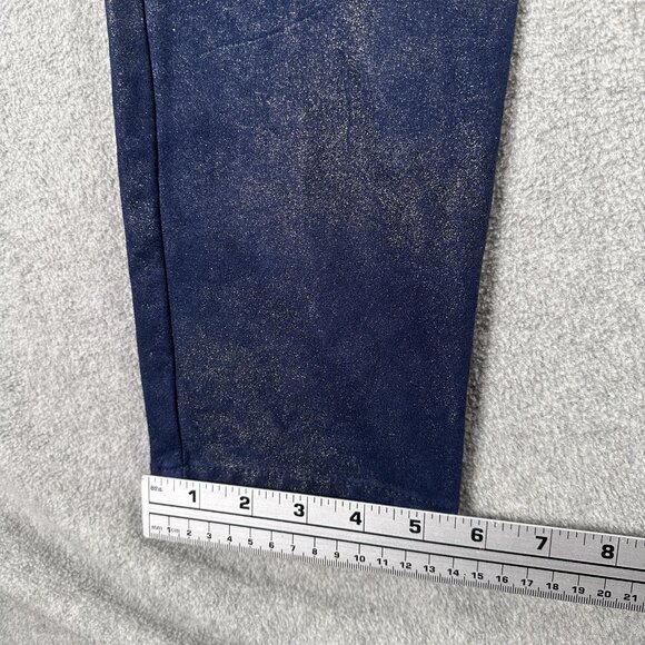 Chicos Metallic Faux Suede Navy Pull On Slim Pants Size 0.5 (Fits 6) - Picture 8 of 16